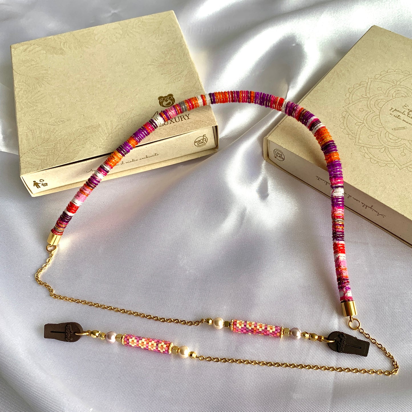 Cuelga gafas tejido Miyuki Margarita