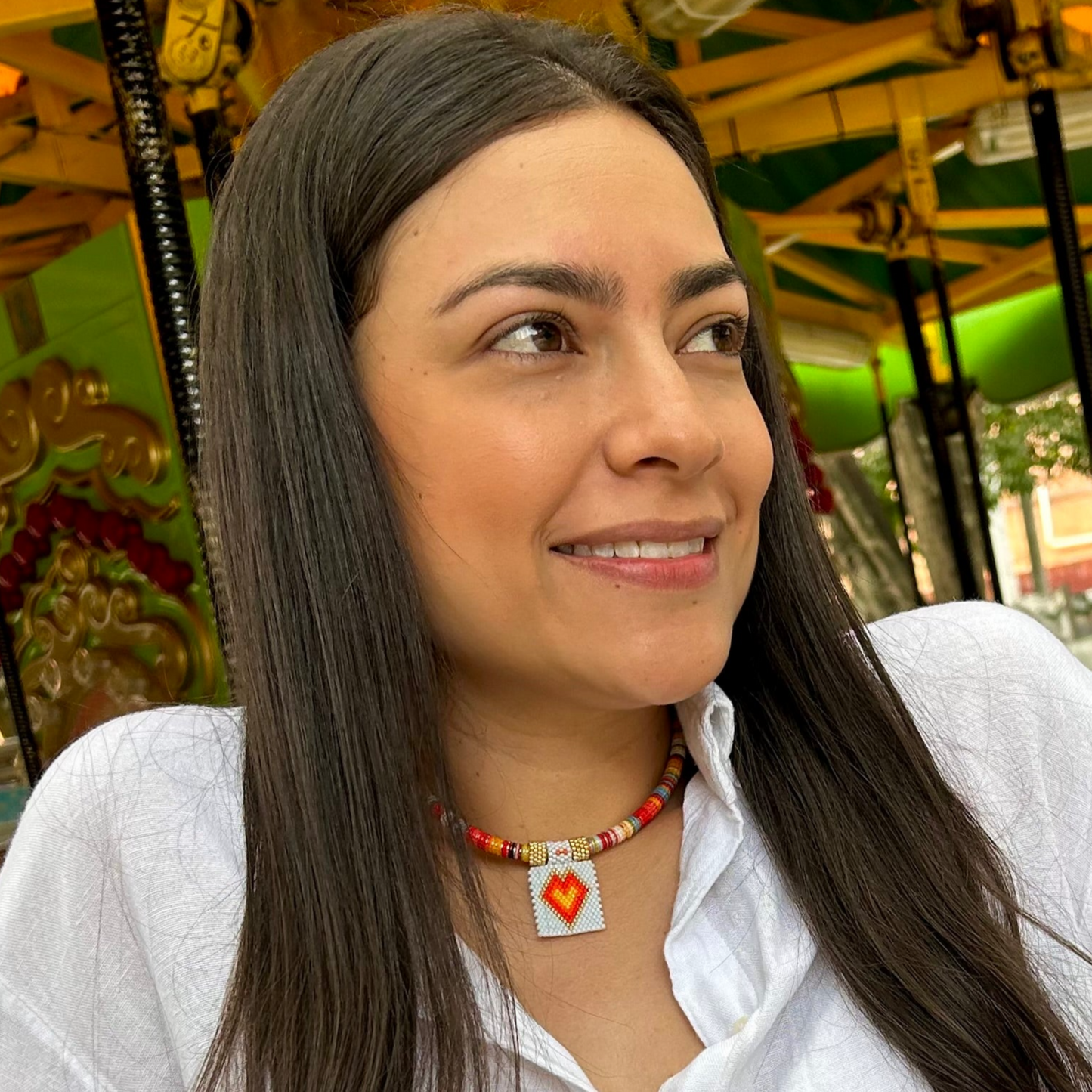 Choker Tejido Corazón colores miyuki