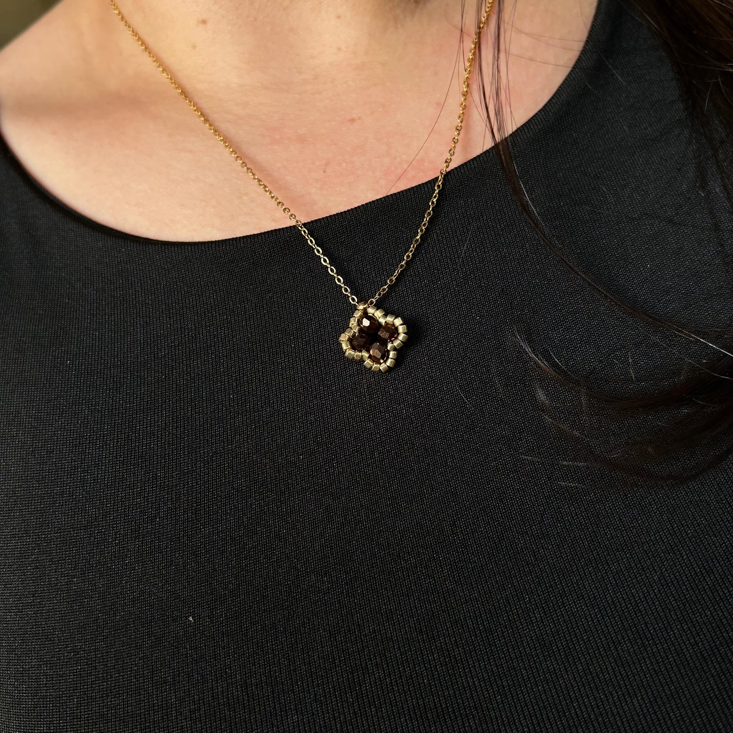 Set Pulsera y Cadena Buena Suerte Chocolate